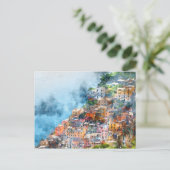 Cinque Terre Italy Watercolor Postkarte (Stehend Vorderseite)