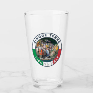 Cinque Terre Italy Watercolor Vintag Circle Glas