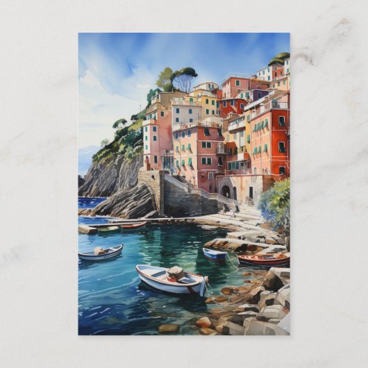 Cinque Terre Italy Wedding Guest Details Begleitkarte (Rückseite)