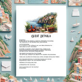 Cinque Terre Italy Wedding Guest Details Begleitkarte