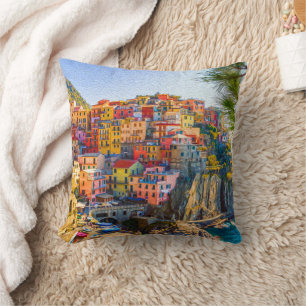 Cinque Terre Liguria Italien Dorfmalerei Kissen