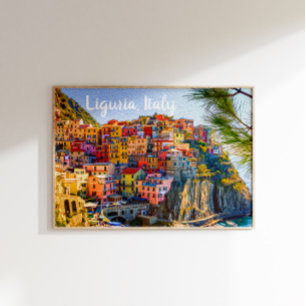 Cinque Terre Liguria Italien Farbhäuser Malerei Poster
