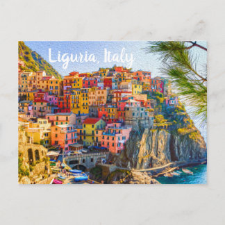 Cinque Terre Ligurien Italien Farbenfrohe Badehäus Postkarte