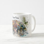 Cinque Terre Ligurien Italien Szene Sommerwasserfa Kaffeetasse (VorderseiteRechts)