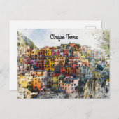 Cinque Terre Ligurien Italien Szene Sommerwasserfa Postkarte (Vorne/Hinten)