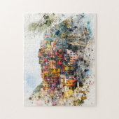 Cinque Terre Ligurien Italien Szene Sommerwasserfa Puzzle (Vertikal)