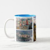 Cinque Terre, Ligurien, Italien Zweifarbige Tasse (Links)