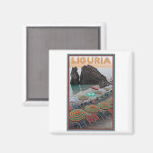 Cinque Terre - Ligurien Magnet (Vorderseite/Rückseite)