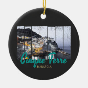 Cinque Terre Manarola Riomaggiore Vintag Keramik Ornament