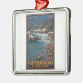 Cinque Terre - Morgen Monterosso Strand Silbernes Ornament (Links)