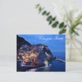 Cinque Terre Nightline Postcard Postkarte (Stehend Vorderseite)