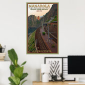 Cinque Terre Railway at Manarola Poster (Heimbüro)