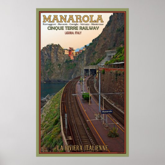 Cinque Terre Railway at Manarola Poster (Vorne)