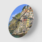 Cinque terre - Riomaggiore Runde Wanduhr (Winkel)
