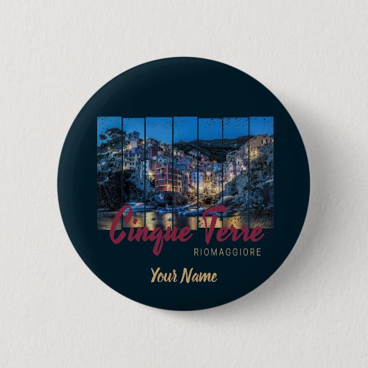 Cinque Terre Riomaggiore Vintages Bier Button (Vorderseite)