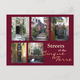 Cinque Terre Street Collage Postkarte