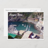 Cinque Terre Vernazza Hafen Postkarte (Vorne/Hinten)