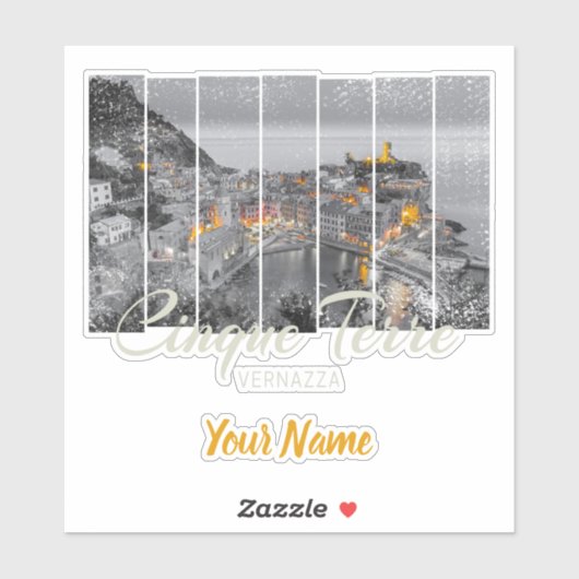 Cinque Terre Vernazza Italien Vintag Souvenir Aufkleber (Blatt)