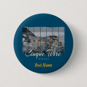 Cinque Terre Vernazza Vintages Souvenir Button