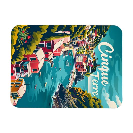 Cinque Terre Vintag Magnet (Horizontal)