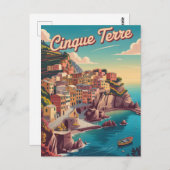 Cinque Terre Vintag Postkarte (Vorne/Hinten)