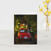 Cinquecento Red Car zu Weihnachten dekoriert Karte (Gelbe Blume)