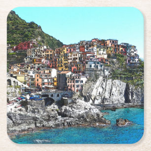 CinqueTerre20150901 Rechteckiger Pappuntersetzer
