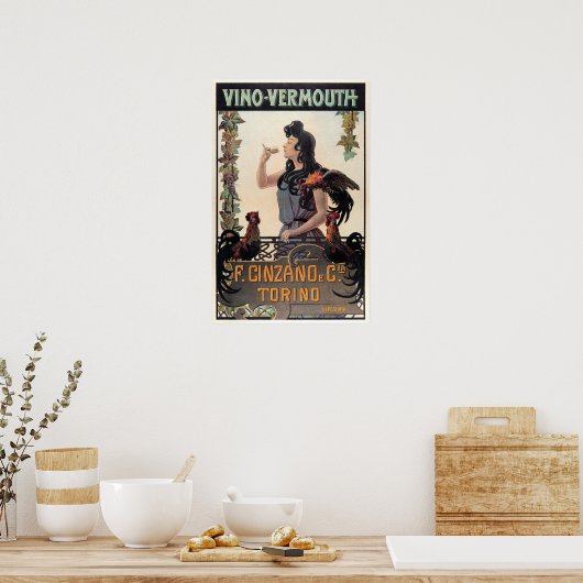 Cinzano VINO VERMOUTH Italienischer Wein Kräuterli Poster (Küche)