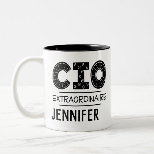 CIO Personalisiert Gift Chief Information Officer Zweifarbige Tasse (Links)