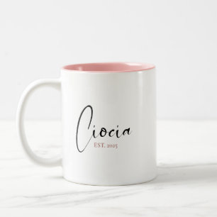"CIOCIA Est. Jahr" – POLNISCHE Tante Geschenk Zweifarbige Tasse