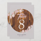 Circ Rustic Floral Light Strings Wood Tischnummer (Vorne/Hinten)