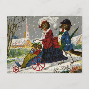 Circa 1870: Die Familie Robin macht einen Spazierg Postkarte