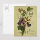 Circa 1881: Snowberries und Veilchen Postkarte (Vorne/Hinten)