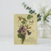 Circa 1881: Snowberries und Veilchen Postkarte (Stehend Vorderseite)