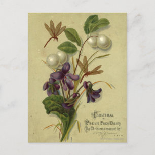 Circa 1881: Snowberries und Veilchen Postkarte