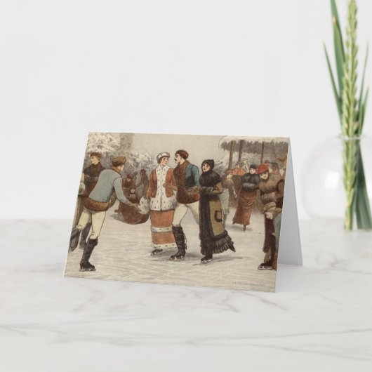 Circa 1899: Eis-Skater genießen Weihnachten (Vorderseite)