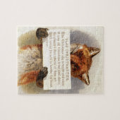 Circa 1900: Ein Fuchs hält ein Weihnachtsversum Puzzle (Horizontal)