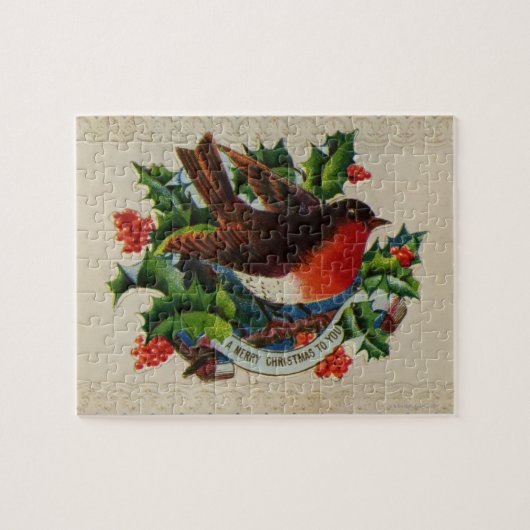 Circa 1900: Ein traditionelles Weihnachtsrobin Puzzle (Horizontal)