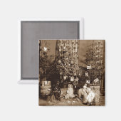 Circa 1900 Weihnachtsbaum und Spielzeugmagazin Magnet (Vorderseite/Rückseite)