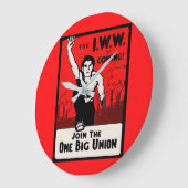 circa 1905 IWW Is Coming Große Wanduhr (Winkel)