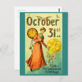 circa 1905 October 31 with Halloween Greetings Postkarte (Vorne/Hinten)