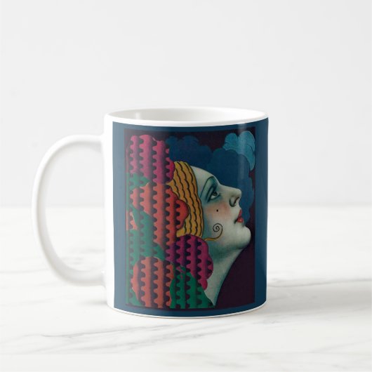 circa 1930 art deco woman print kaffeetasse (Links)