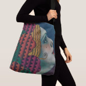 circa 1930 art deco woman tragetaschen mit langen trägern (Von Nahem)