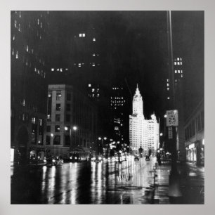 circa 1954: Eine Ansicht unten Michigan-Allee Poster