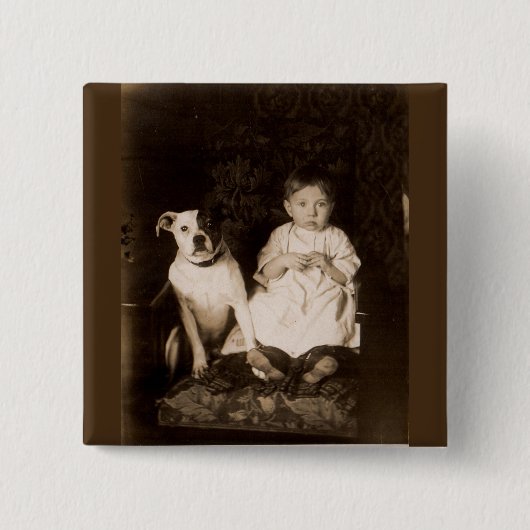 circa pitbull 1910 und Baby RPPC Button (Vorderseite)