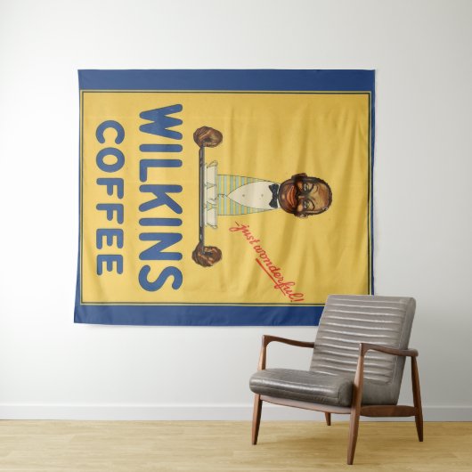 circa Wilkins Kaffee-Anzeigendruck 1930 Wandteppich (Beispiel (Horizontal))