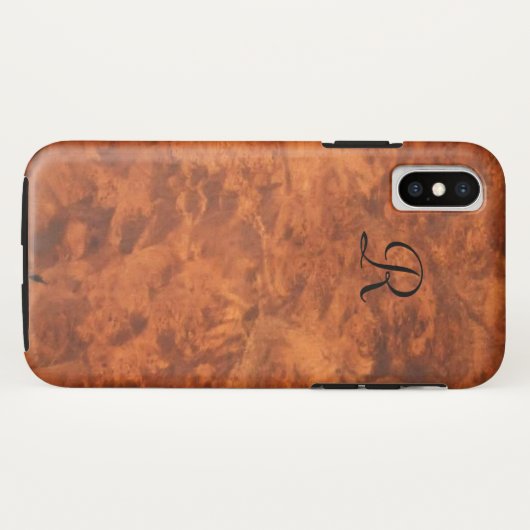 Circassian Walnut Burl *monogramm* Case-Mate iPhone Hülle (Rückseite (Horizontal))