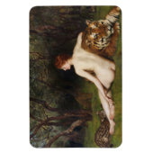 Circe (Frau, Tiger und Ozelot) (von John Collier) Magnet (Vertikal)