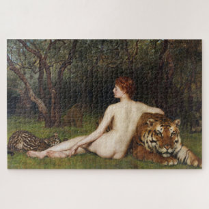 Circe (Frau, Tiger und Ozelot) (von John Collier) Puzzle