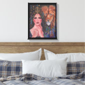 Circe goddess Stretched Canvas Print by Renee Leinwanddruck (Insitu (Schlafzimmer))